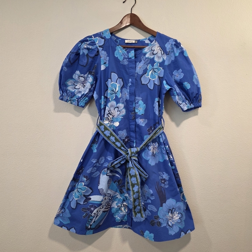 Maude Vivante Skyla Sapphire Florals Tropical Dress